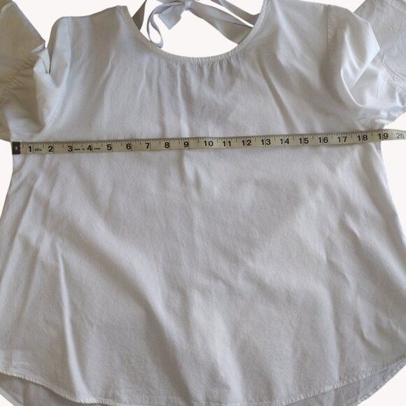 Vivid Importers Top Small Trumpet Sleeves Tie Back Lightweight Cotton - Picture 3 of 10